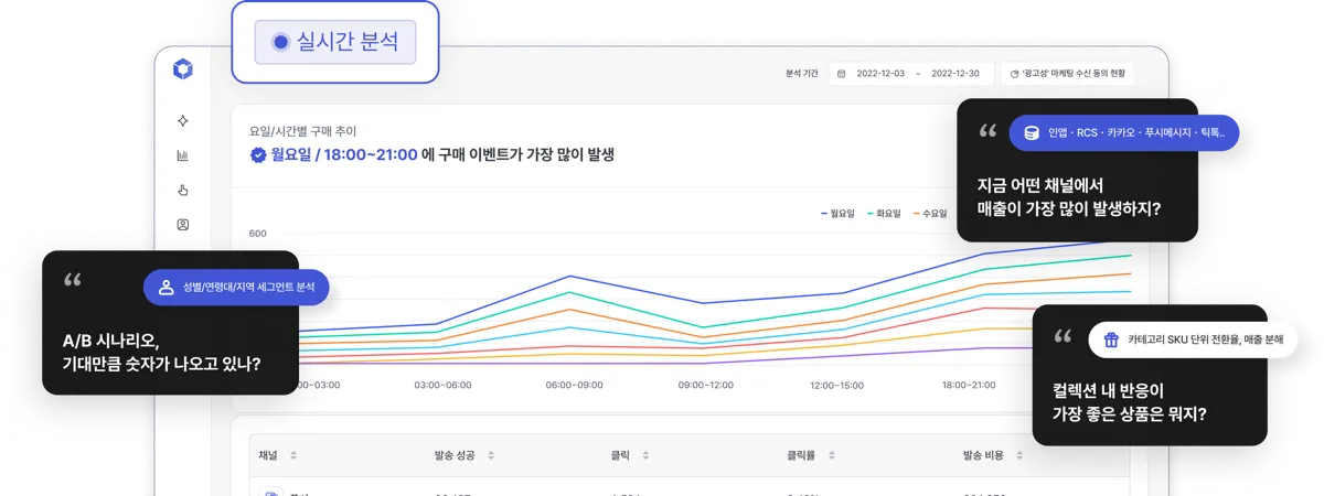 실시간 입체 분석 대시보드 - 캠페인 성과를 실시간으로 분석